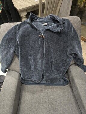 Cozy Plush Zip Jacket in Dark Blue